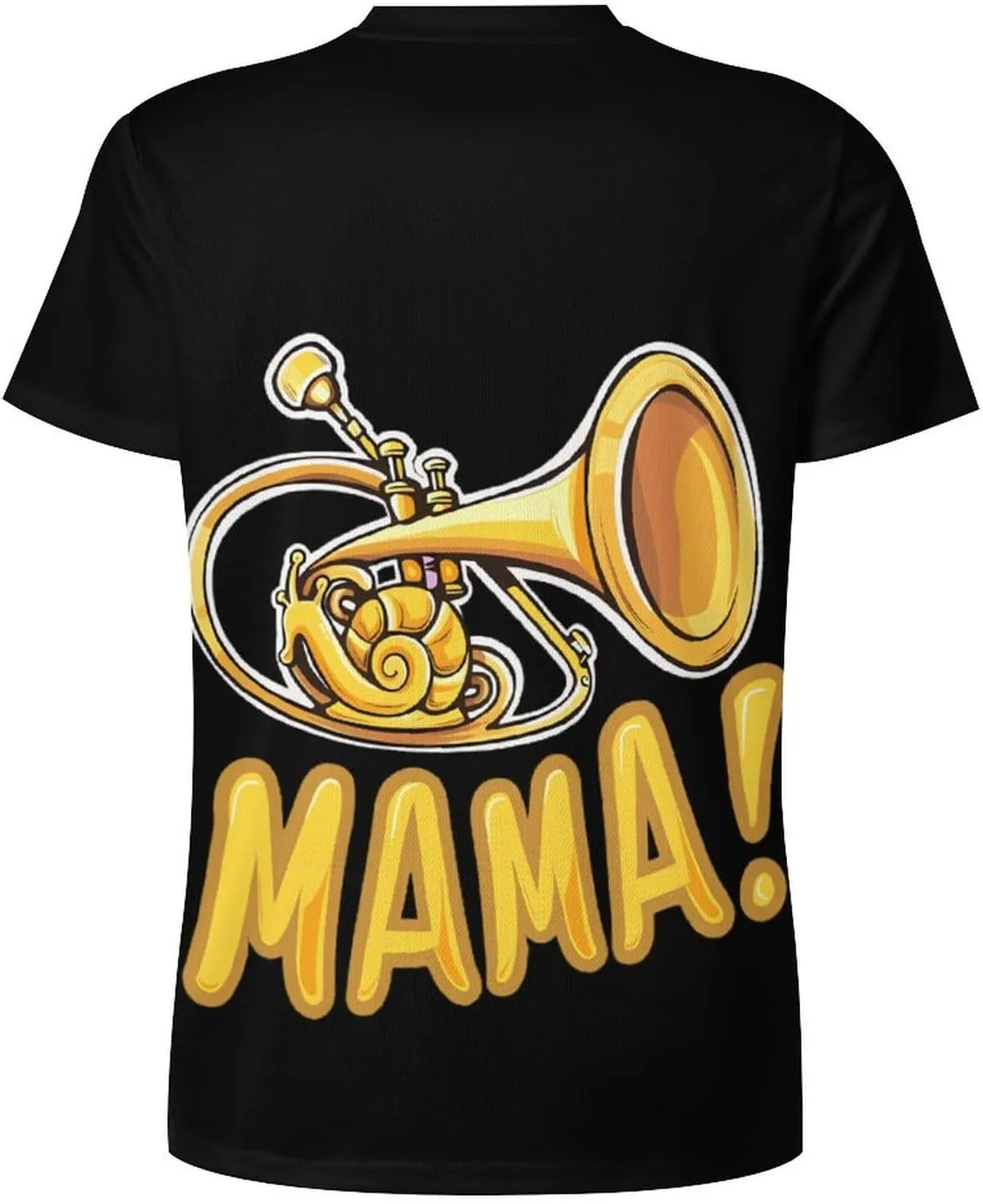 Funny Snail French Horn Musician Gift Men's Short Sleeve Tee Casual Crew Neck T-Shirts Summer Workout Tops Graphic