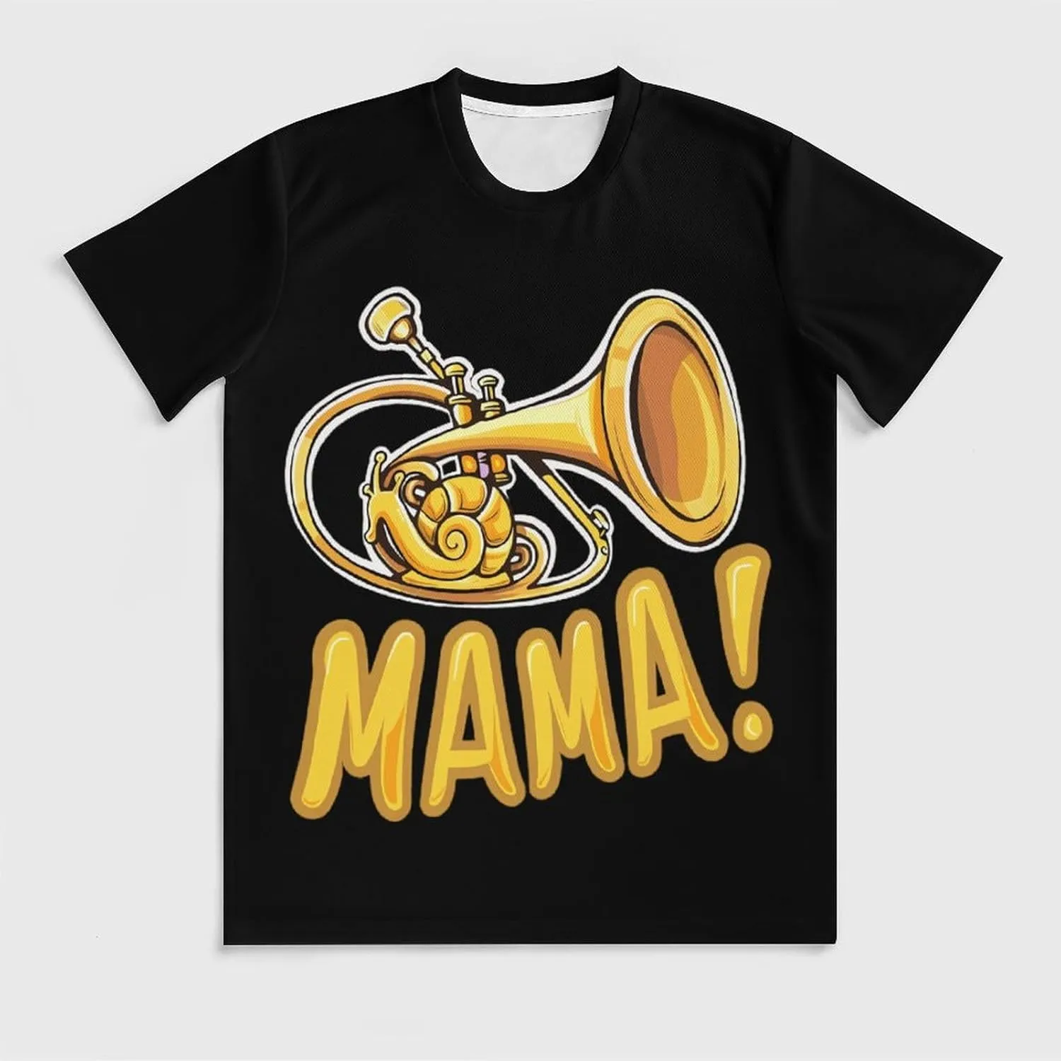 Funny Snail French Horn Musician Gift Men's Short Sleeve Tee Casual Crew Neck T-Shirts Summer Workout Tops Graphic