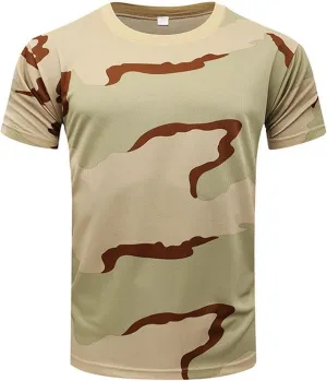 GOKKILRW Men's T Shirts Casual Camo Printed Lightweight Quick Dry Plus Size Crewneck Short Sleeve Military Hunting Tees