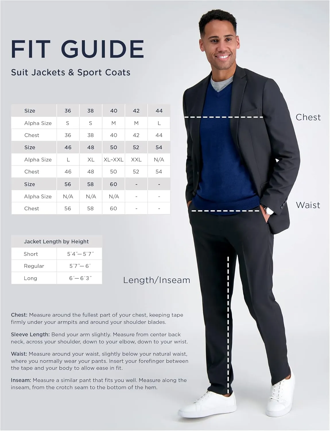 Haggar Mens JMH Premium Stretch Tailored Fit Suit Separates - Pants and Jackets (Big & Tall Sizes)