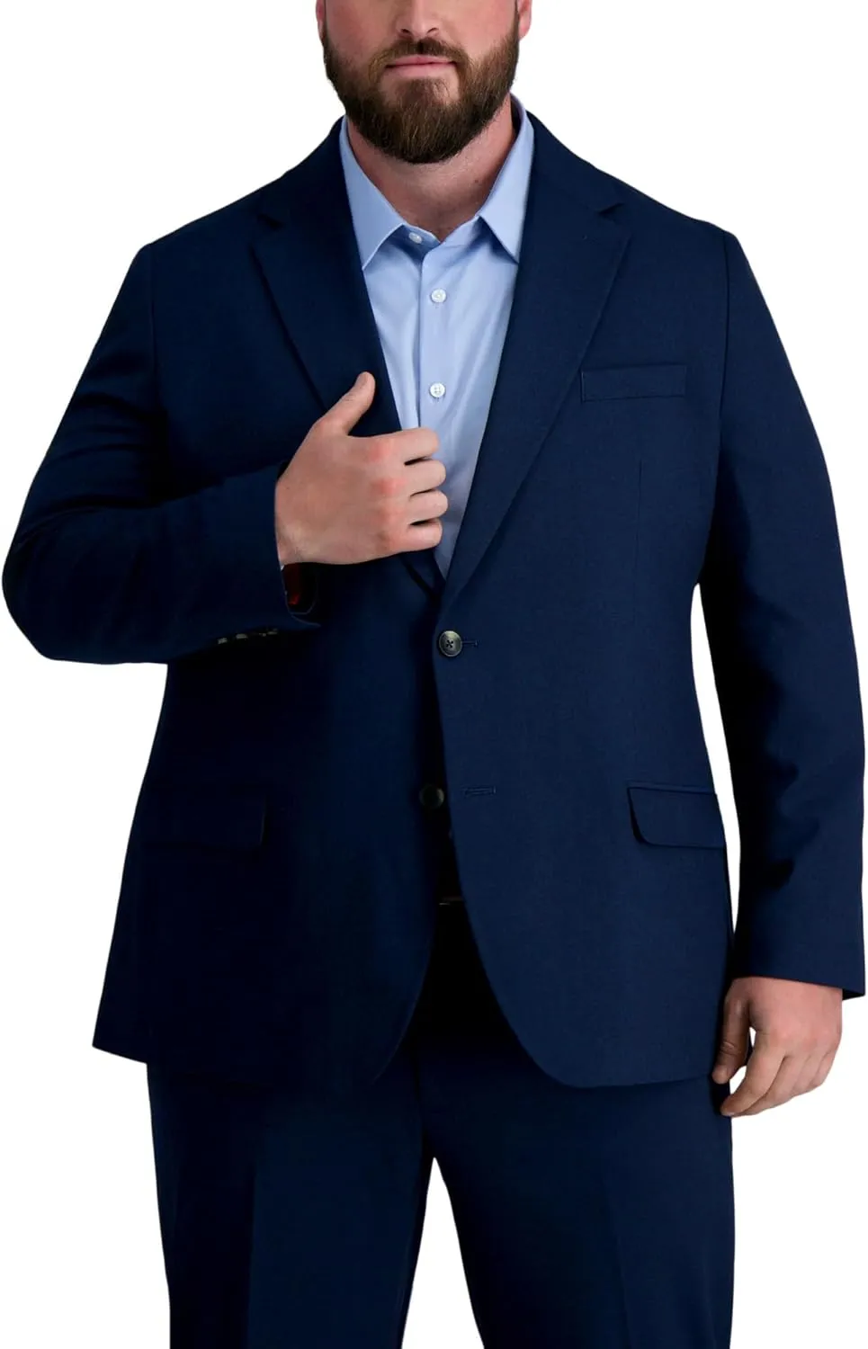 Haggar Mens JMH Premium Stretch Tailored Fit Suit Separates - Pants and Jackets (Big & Tall Sizes)