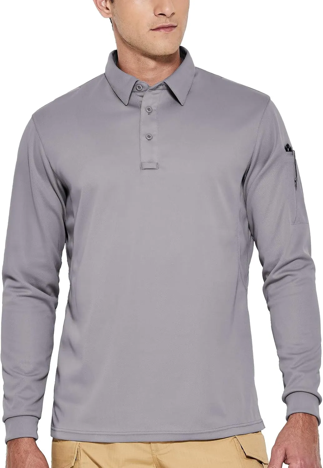 Haimont Men's Performance Dry Fit Polo Shirt Short and Long Sleeve Golf Collared T-Shirts for Tactical Outdoor Hiking