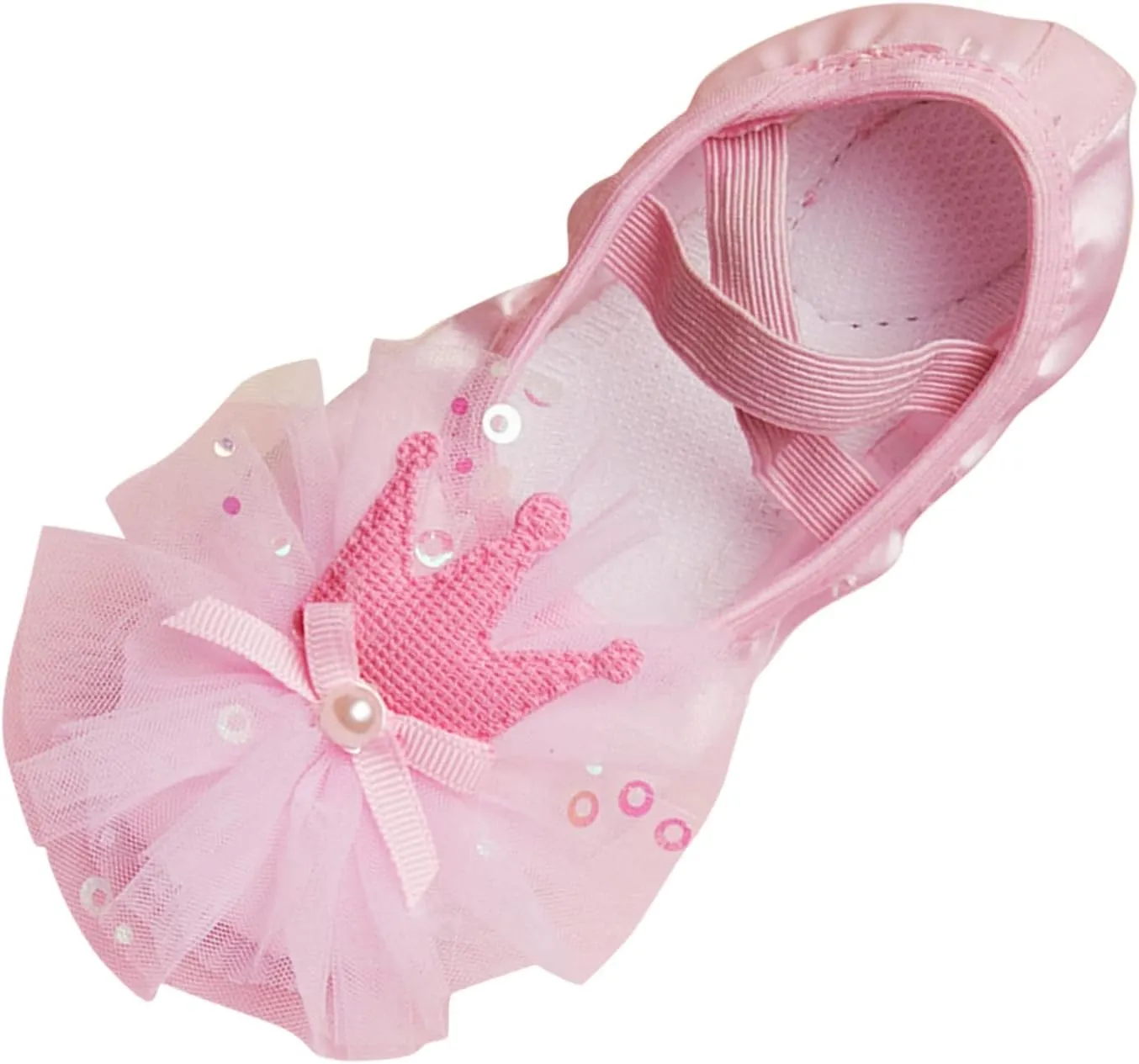 Leather Ballet Shoes Toddler Girls Ballet Slippers with Bow No-Tie Baby Dance Shoes Non-Slip Yoga Shoes (Pink, 10 Toddler)