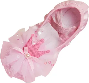 Leather Ballet Shoes Toddler Girls Ballet Slippers with Bow No-Tie Baby Dance Shoes Non-Slip Yoga Shoes (Pink, 10 Toddler)
