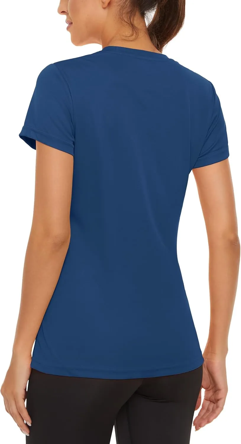 MAGCOMSEN Women's Short Sleeve T-Shirts UPF 50  Sun Protection Quick Dry Athletic Running Workout Rash Guard Tops