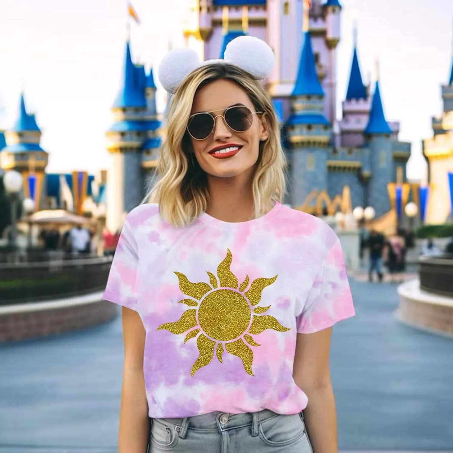 Magical Shirt Women Magic Sun Print Tshirt Cute Sunshine Graphics T Shirts Summer Vacation Short Sleeve Tops