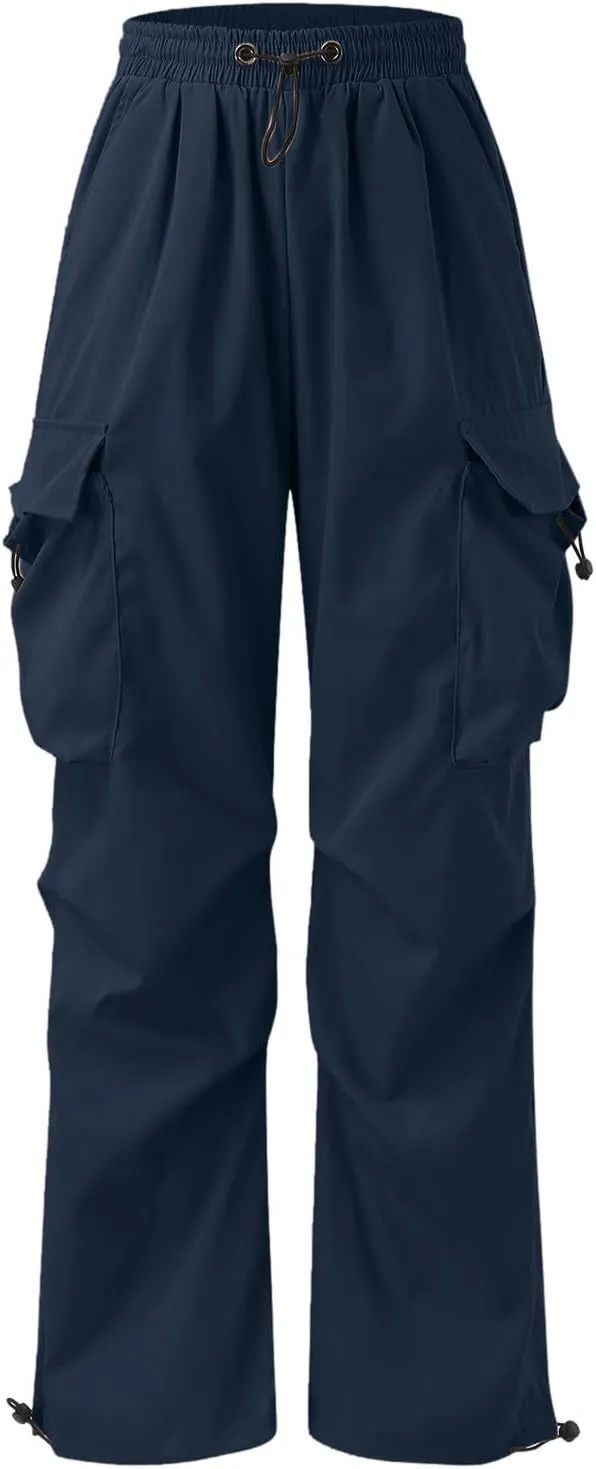 Men Cargo Pant Casual Work Pant Elastic Waist Loose Fit Combat Harem Joggers with Pockets