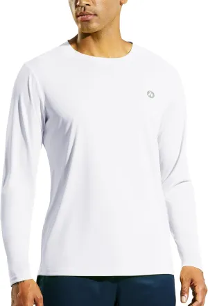 Mens Athletic Running Dry Fit T-Shirts Workout Gym Short Sleeve Crewneck UPF 50  UV Sun Protection Active Tee