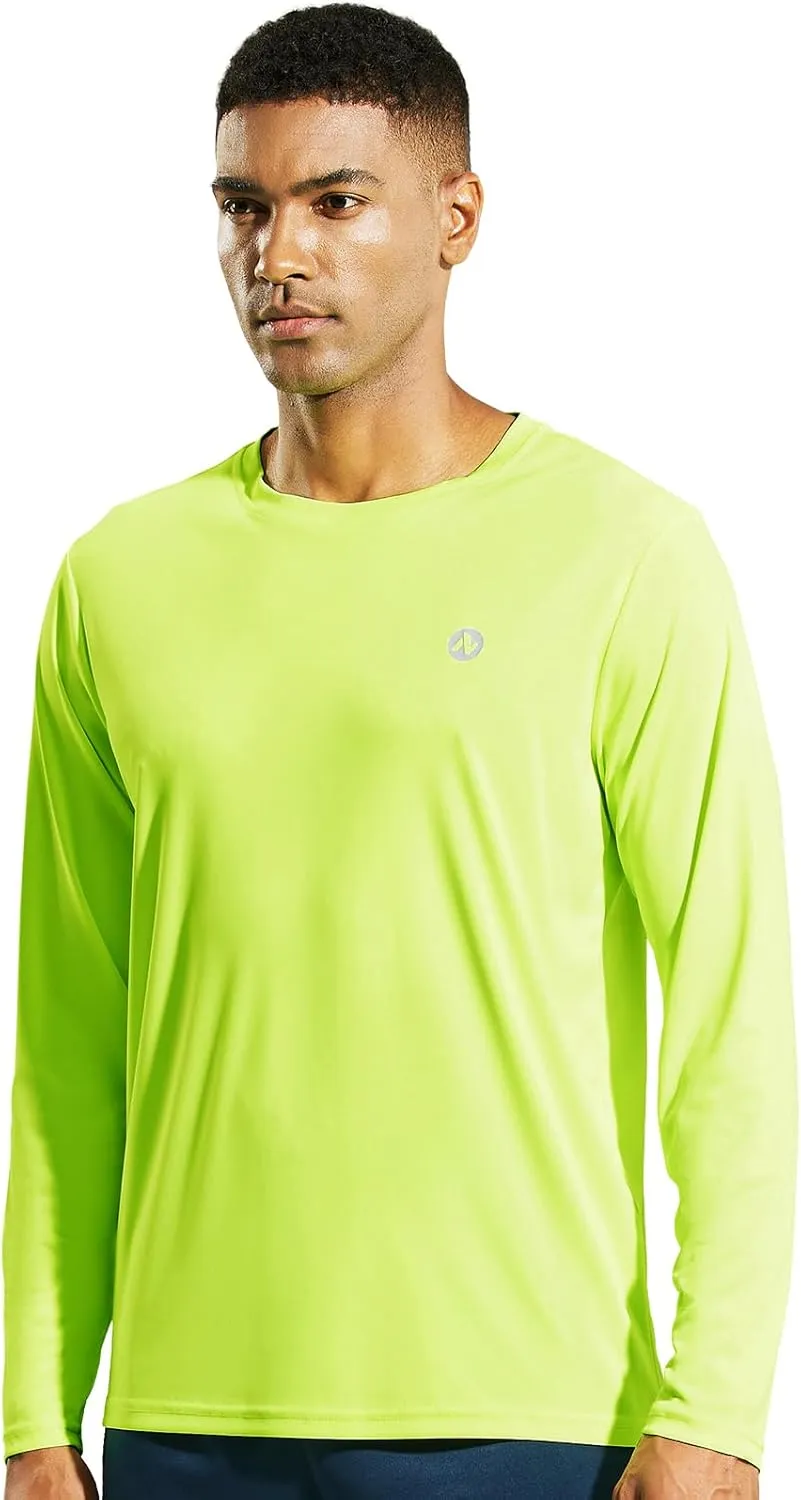 Mens Athletic Running Dry Fit T-Shirts Workout Gym Short Sleeve Crewneck UPF 50  UV Sun Protection Active Tee