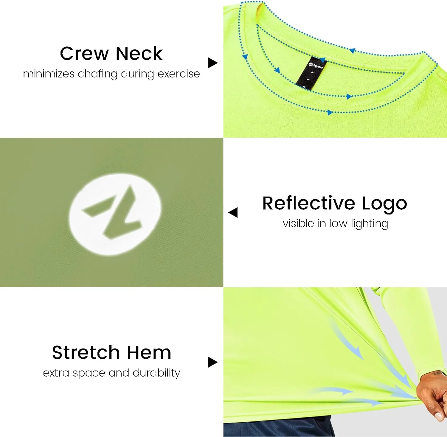 Mens Athletic Running Dry Fit T-Shirts Workout Gym Short Sleeve Crewneck UPF 50  UV Sun Protection Active Tee