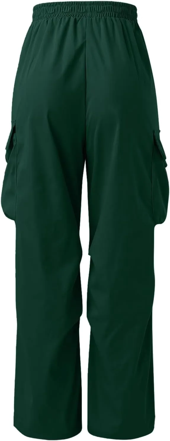 Men's Baggy Cargo Pants Casual Cotton Stretch Elastic Waist Pant Hiking Pant Multi Pockets