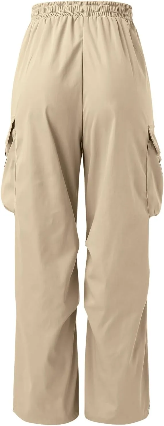 Men's Baggy Cargo Pants Trendy Casual Parachute Pants Cotton Stretch Loose Fit Harem Joggers with Pockets