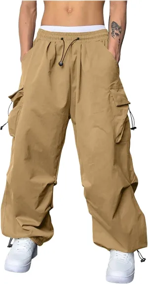 Mens Cargo Pant Elastic Waist Work Pant Multi Pockets Casual Stretchy Outdoor Pants
