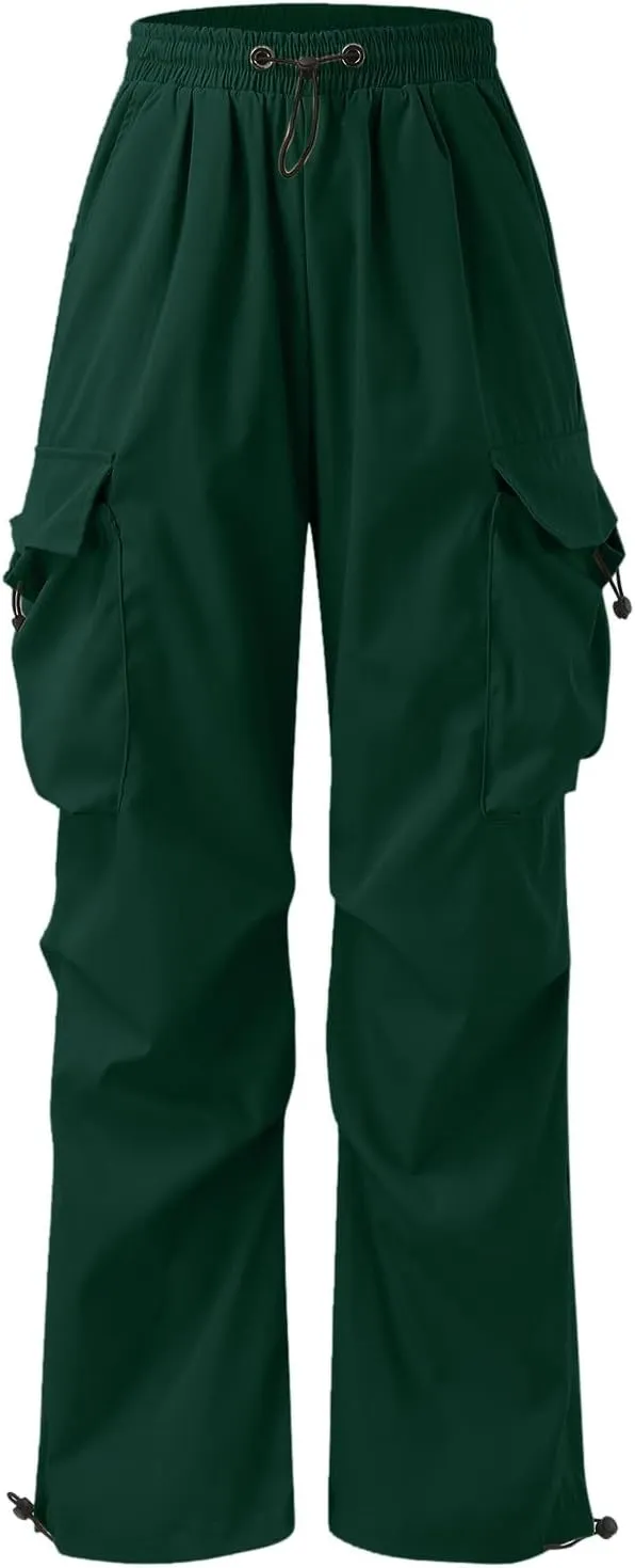 Mens Cargos Pant Casual Work Pant Elasticated Waist Wide Leg Cargo Joggers Multi Pockets