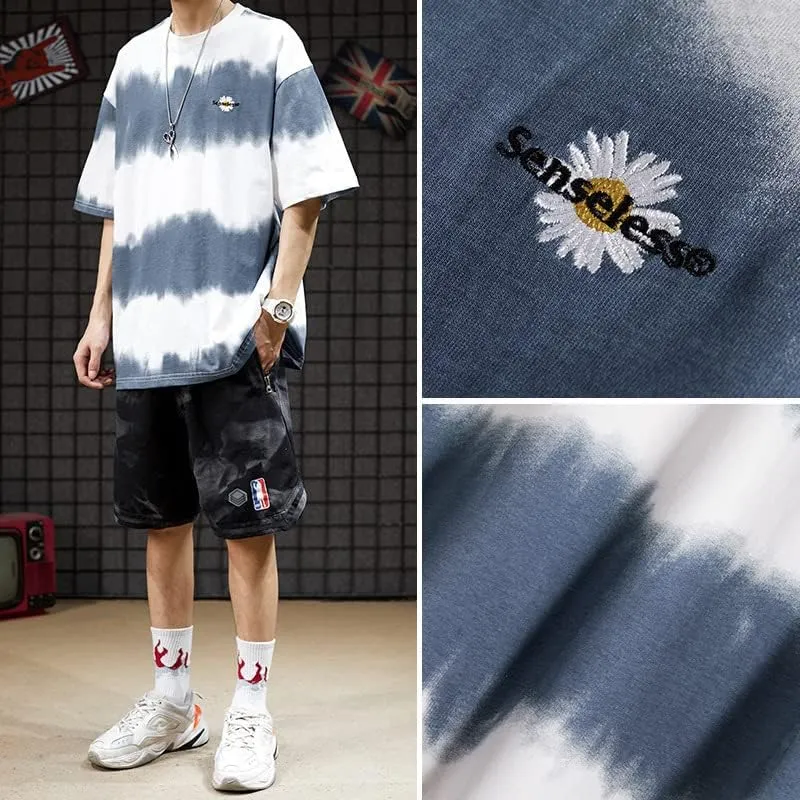 Mens Graphic Tees Dark Academia Striped Shirt Fairy Grunge Oversized T Shirts Y2K Emo Tee Top Aesthetic Clothes
