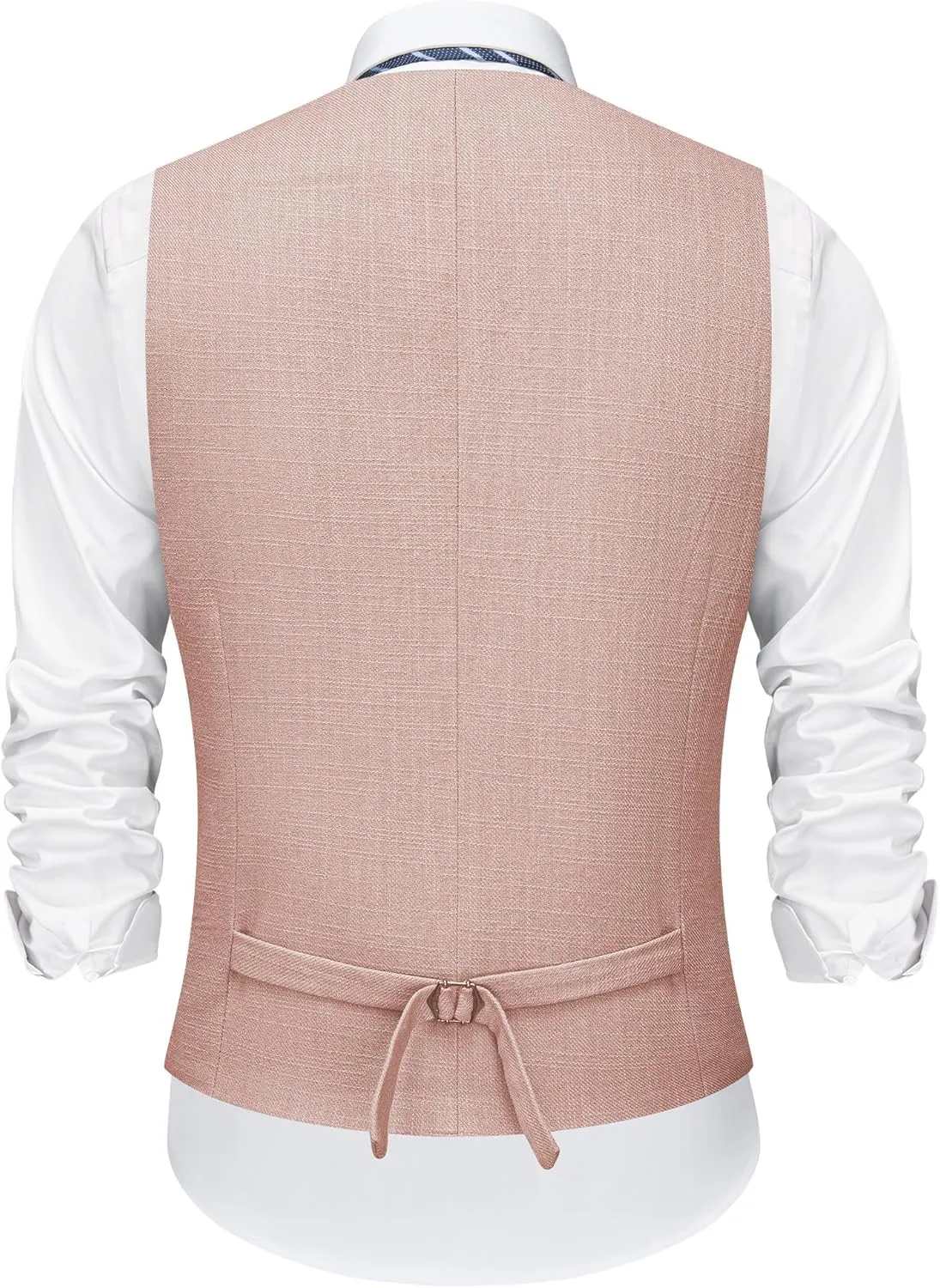 Mens Linen Suit Slim Fit 2 Piece Lightweight Summer Suits Wedding Vest Pants Set with Pocket Square