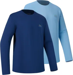 Mens UPF 50  Long Sleeve Performance T-Shirts Permanent UV Protective Quick Dry for Everyday Hiking Fishing Beach
