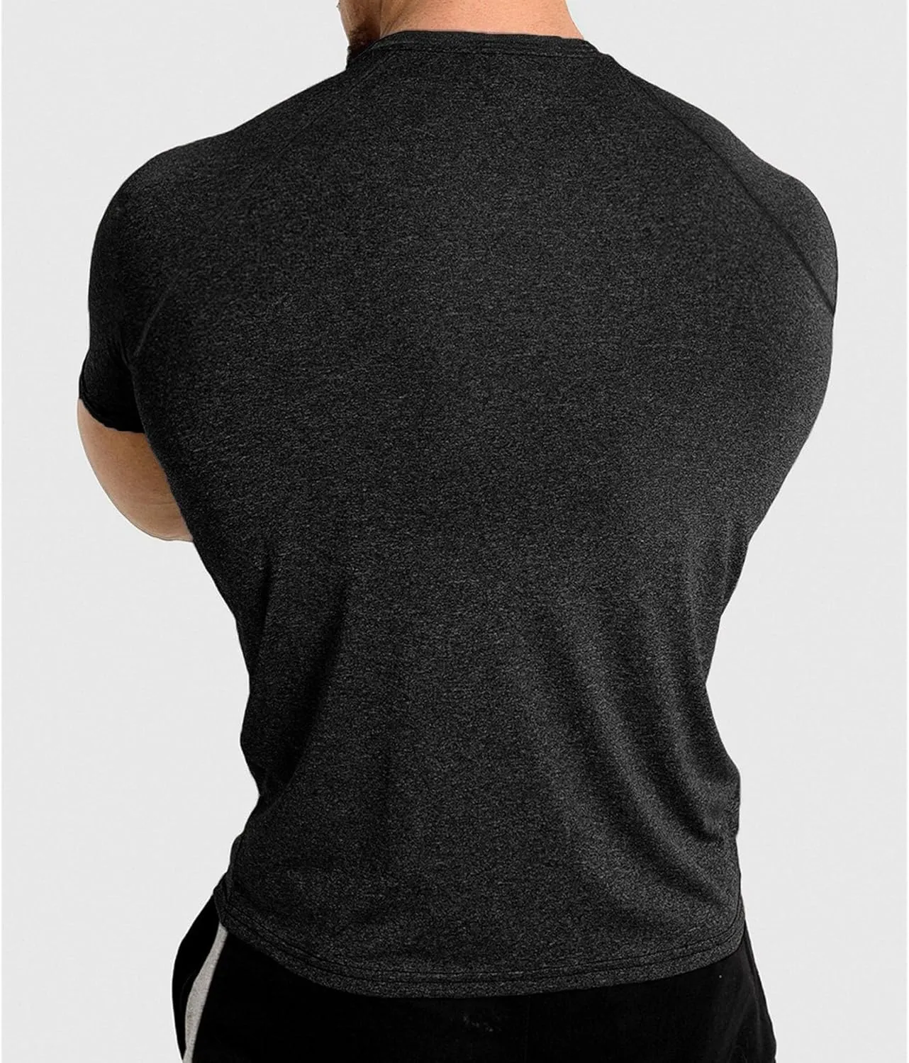 Men's Workout Gym Short Sleeve T Shirt Slim Fit Athletic Running Tee Shirts Casual Stylish Crew Neck Tops