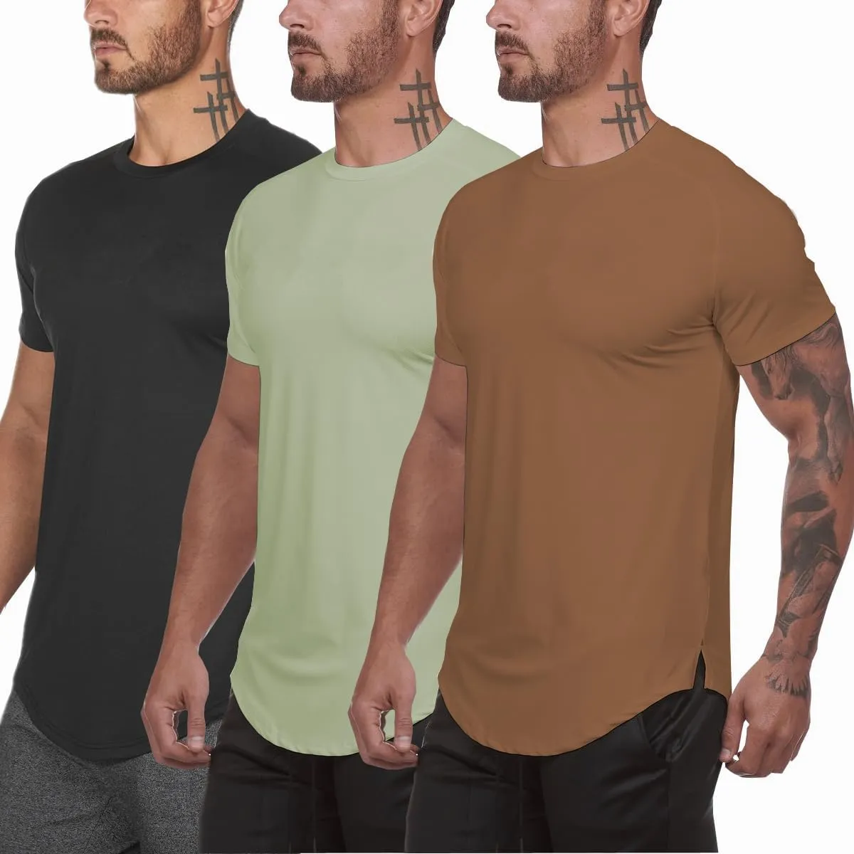 Muscle Killer Men's Gym Workout Bodybuilding Fitness Active Athletic T-Shirts Workout Casual Tee 1/3 Pack