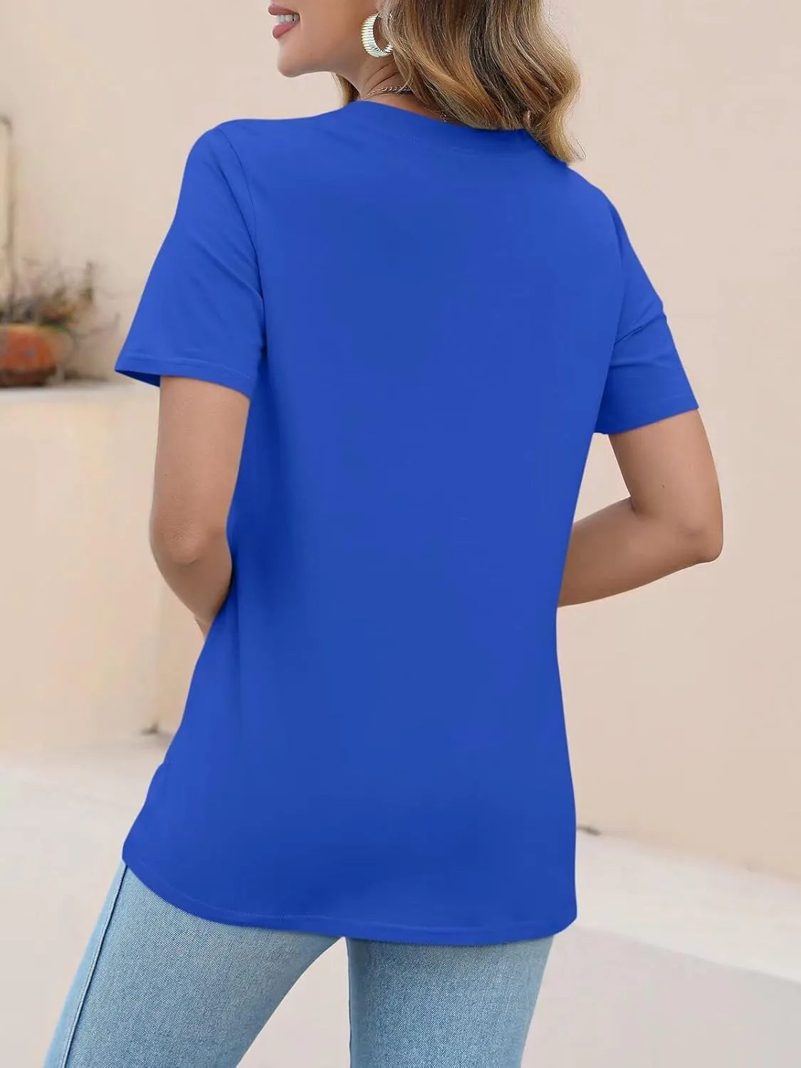 ORANDESIGNE Women's Color Block Short Sleeve T Shirts Casual Crew Neck Tops Basic Summer Loose Fit Tees