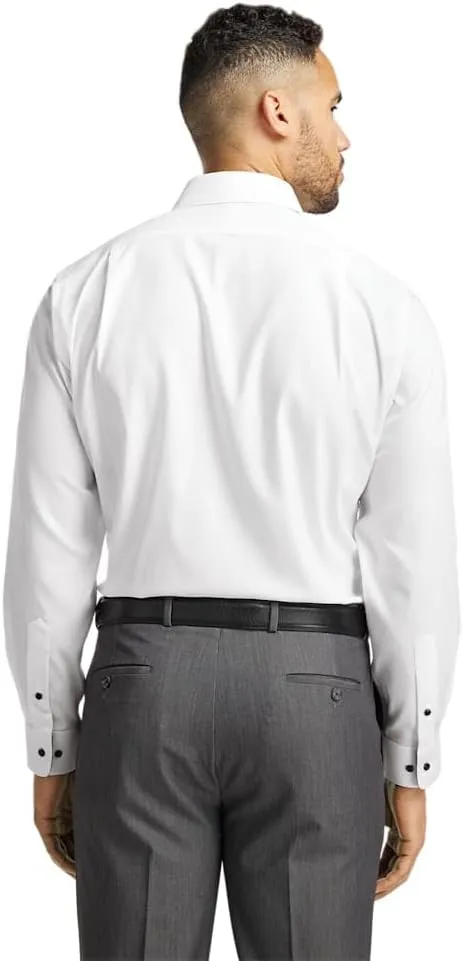 Paul Fredrick Men's Tailored Fit Comfort Stretch Non-Iron Solid Dress Shirt