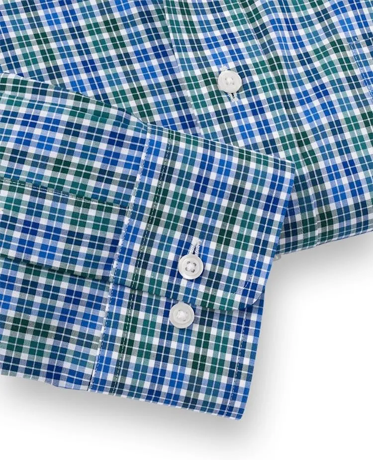 Paul Fredrick Men's Tailored Fit Non-Iron Cotton Check Dress Shirt
