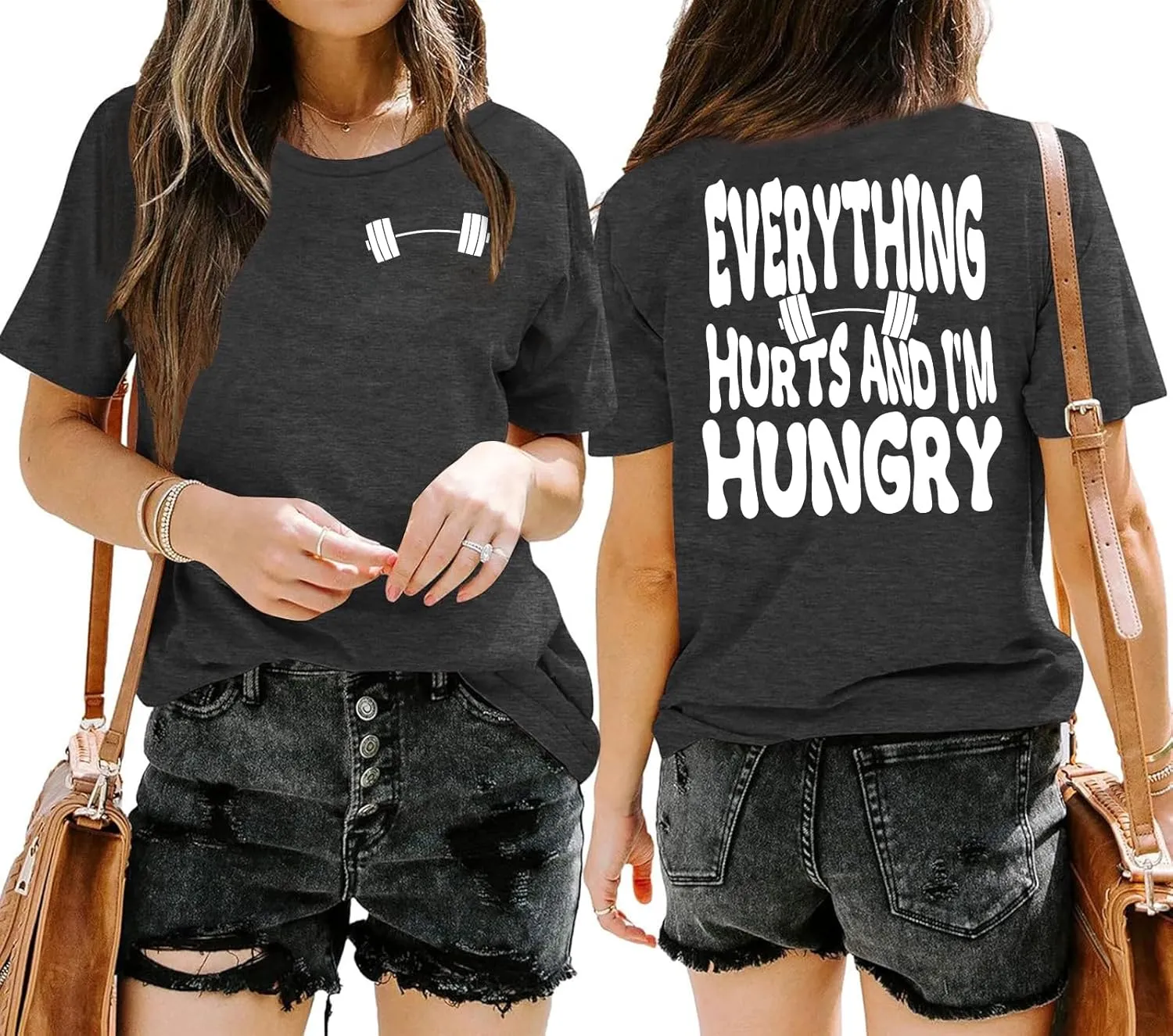 PECHAR Workout Shirts for Women Funny Gym Shirt Weightlifting Graphic Tshirt Fitness Lover Shirt Short Sleeve Tee Tops