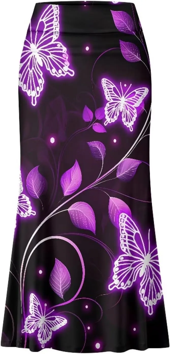 POLERO Vintage Maxi Skirt Women Casual Zipper Swing Midi Skirts High Waist Trendy Outfits