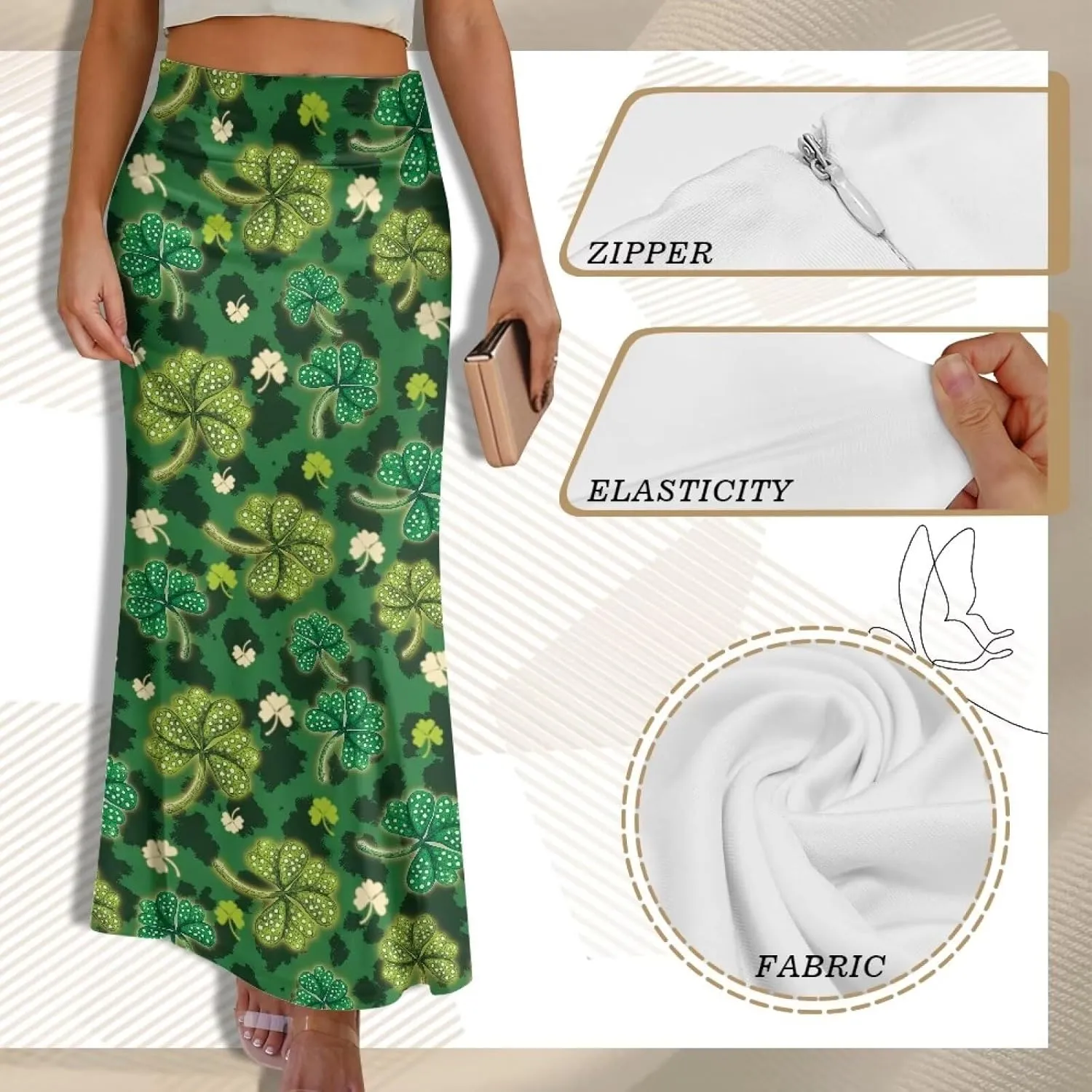 POLERO Vintage Maxi Skirt Women Casual Zipper Swing Midi Skirts High Waist Trendy Outfits