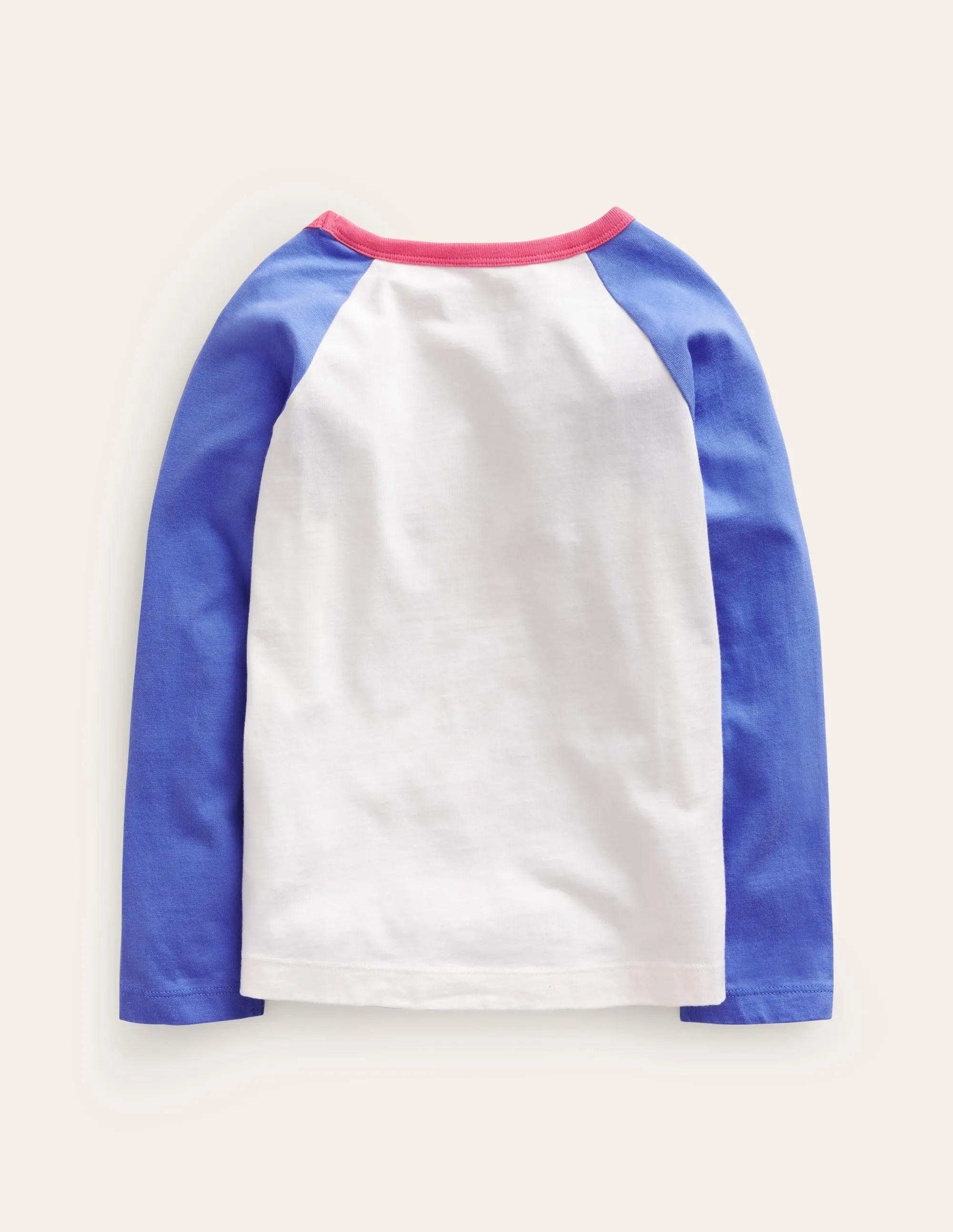 Raglan Appliqué T-Shirt-Surf Blue/Vanilla Pod Flower