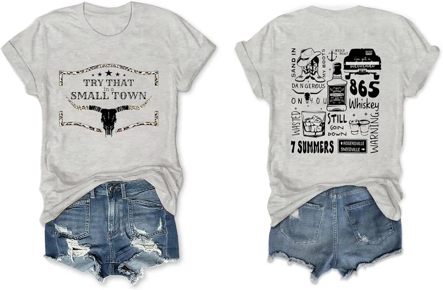 Retro Steer Skull Western T-Shirts for Women Cowboy Vintage Graphic Tees Country Concert Shirt Western Retro Shirt