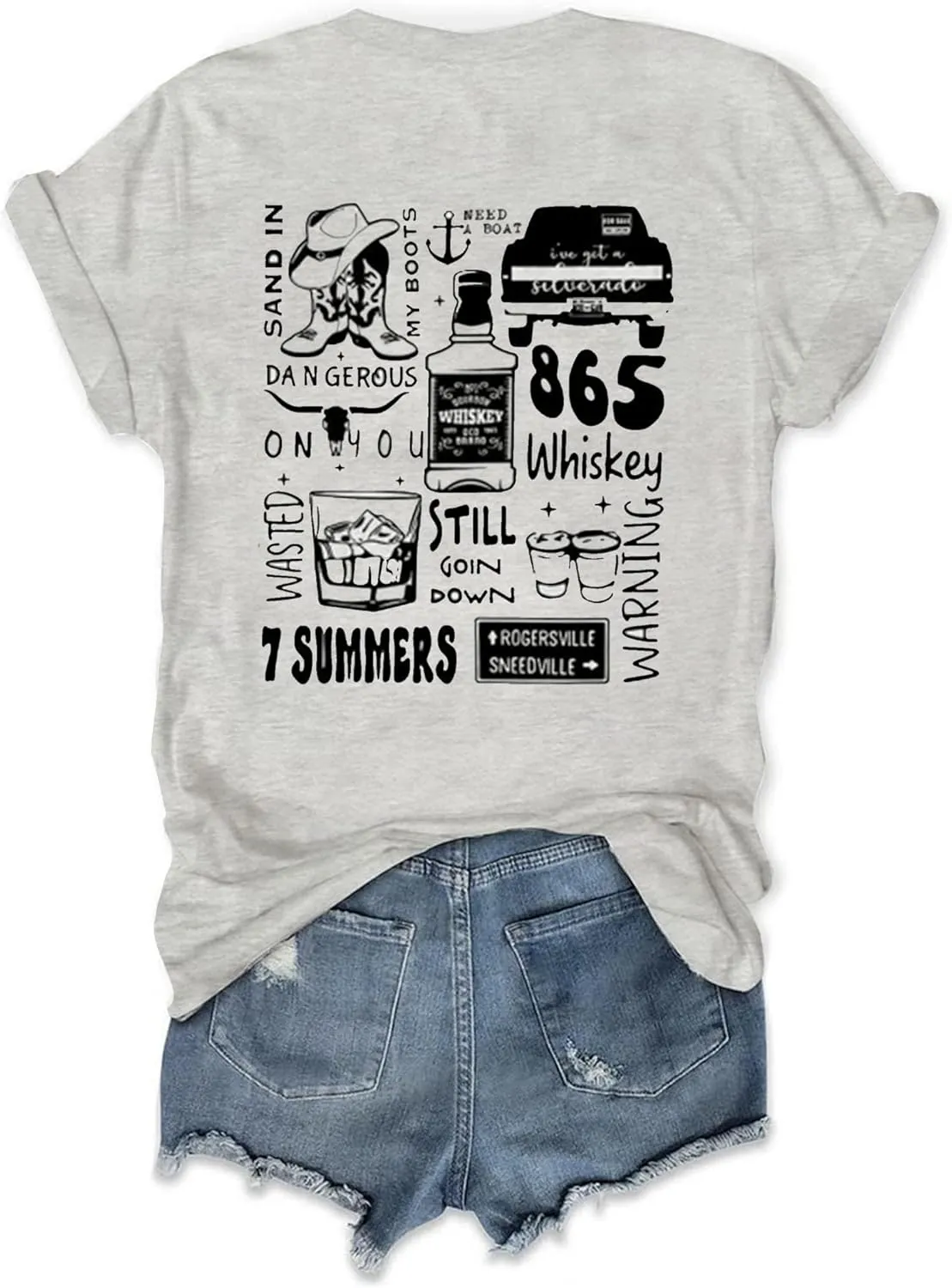 Retro Steer Skull Western T-Shirts for Women Cowboy Vintage Graphic Tees Country Concert Shirt Western Retro Shirt