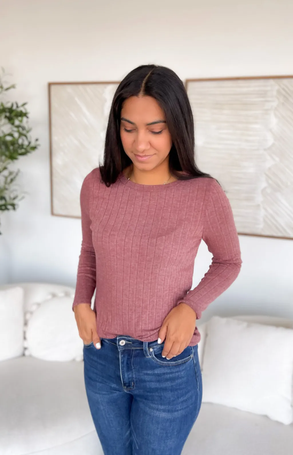 Robin Long Sleeve Burgundy Top