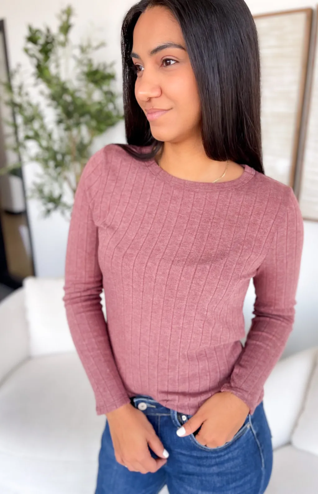 Robin Long Sleeve Burgundy Top