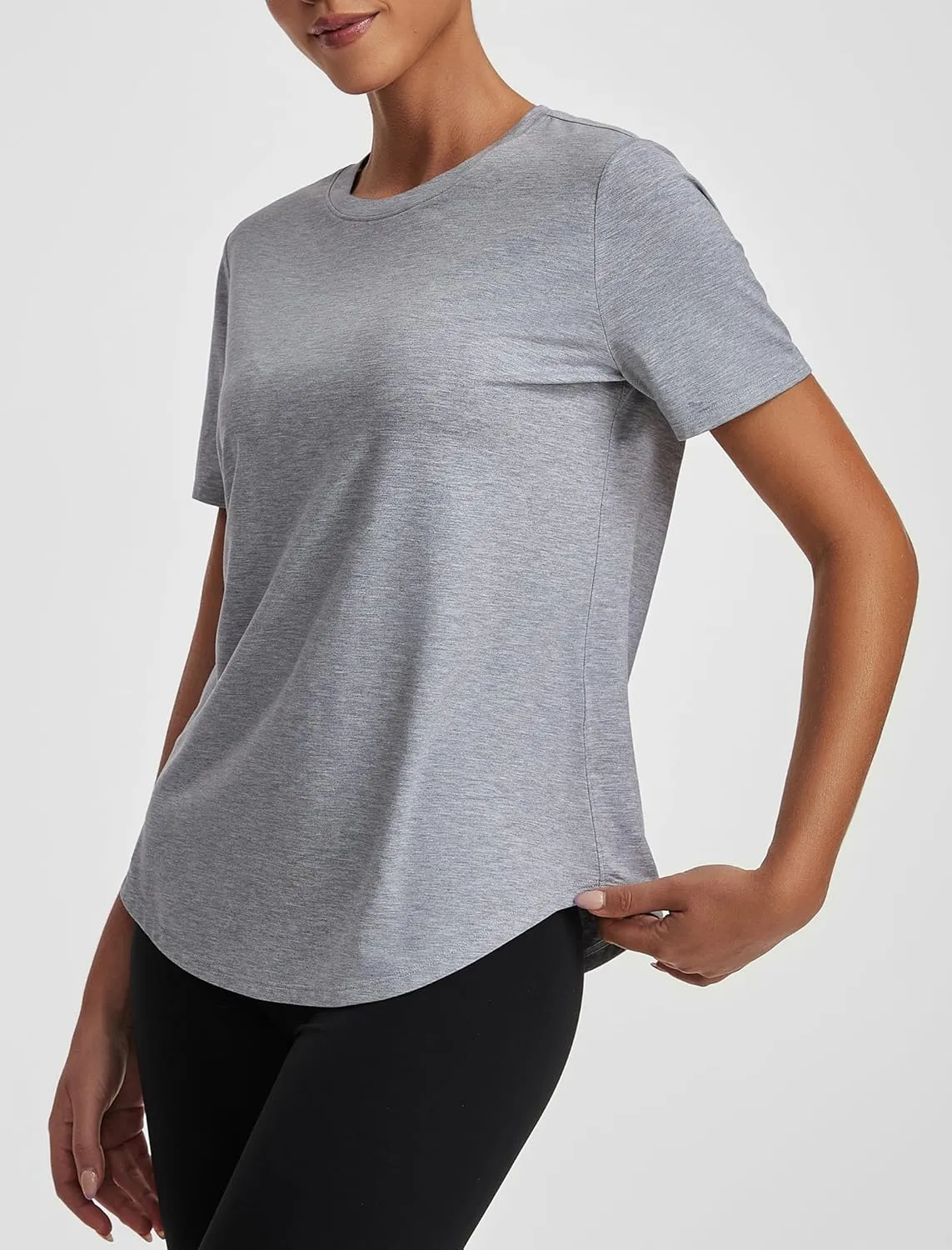 Short Sleeve Tops for Women Crew Neck T-Shirts Modal Tees Casual Loose Fit Trendy Lightweight Summer Outfits