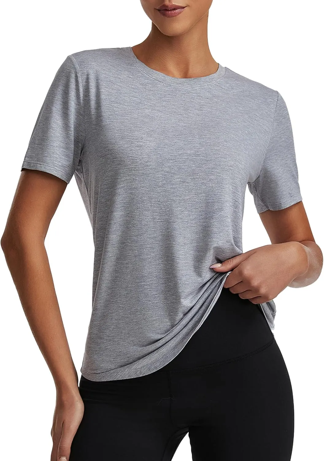 Short Sleeve Tops for Women Crew Neck T-Shirts Modal Tees Casual Loose Fit Trendy Lightweight Summer Outfits