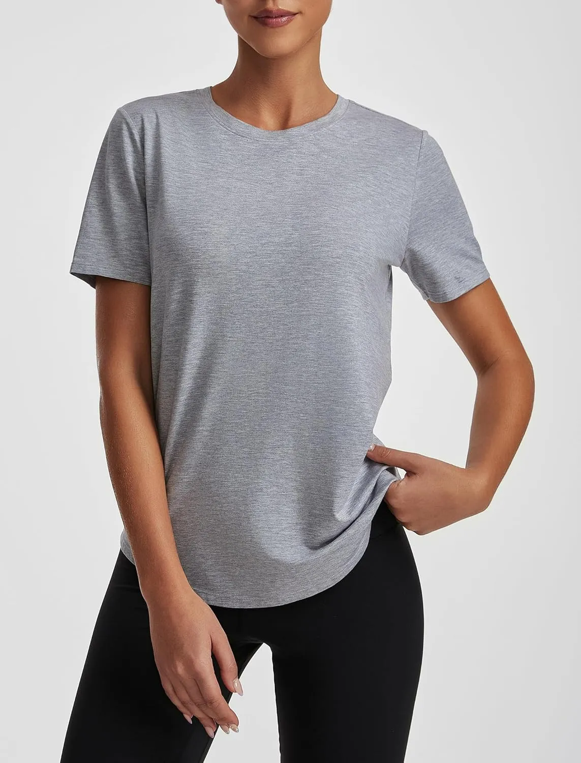 Short Sleeve Tops for Women Crew Neck T-Shirts Modal Tees Casual Loose Fit Trendy Lightweight Summer Outfits