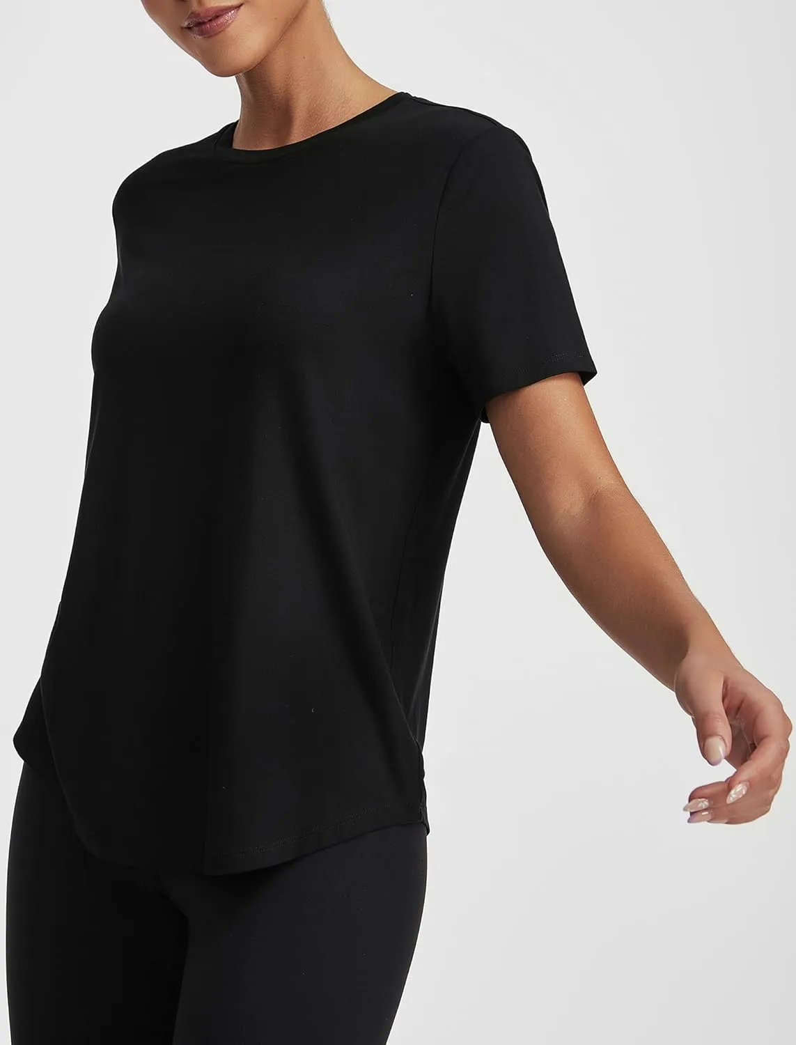 Short Sleeve Tops for Women Crew Neck T-Shirts Modal Tees Casual Loose Fit Trendy Lightweight Summer Outfits