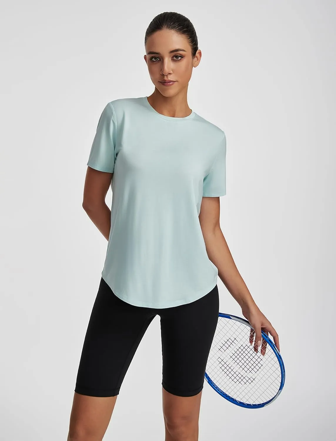 Short Sleeve Tops for Women Crew Neck T-Shirts Modal Tees Casual Loose Fit Trendy Lightweight Summer Outfits
