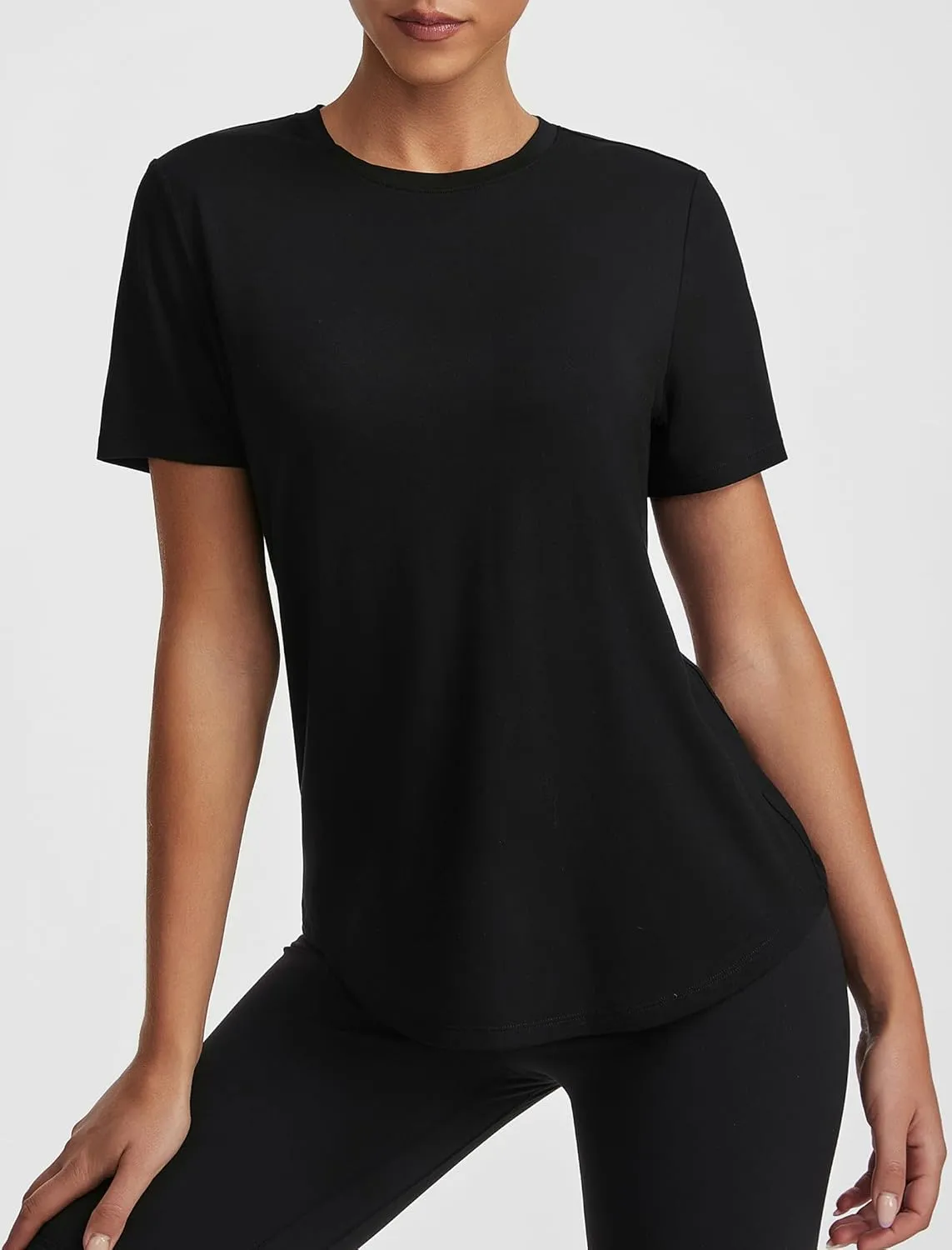 Short Sleeve Tops for Women Crew Neck T-Shirts Modal Tees Casual Loose Fit Trendy Lightweight Summer Outfits