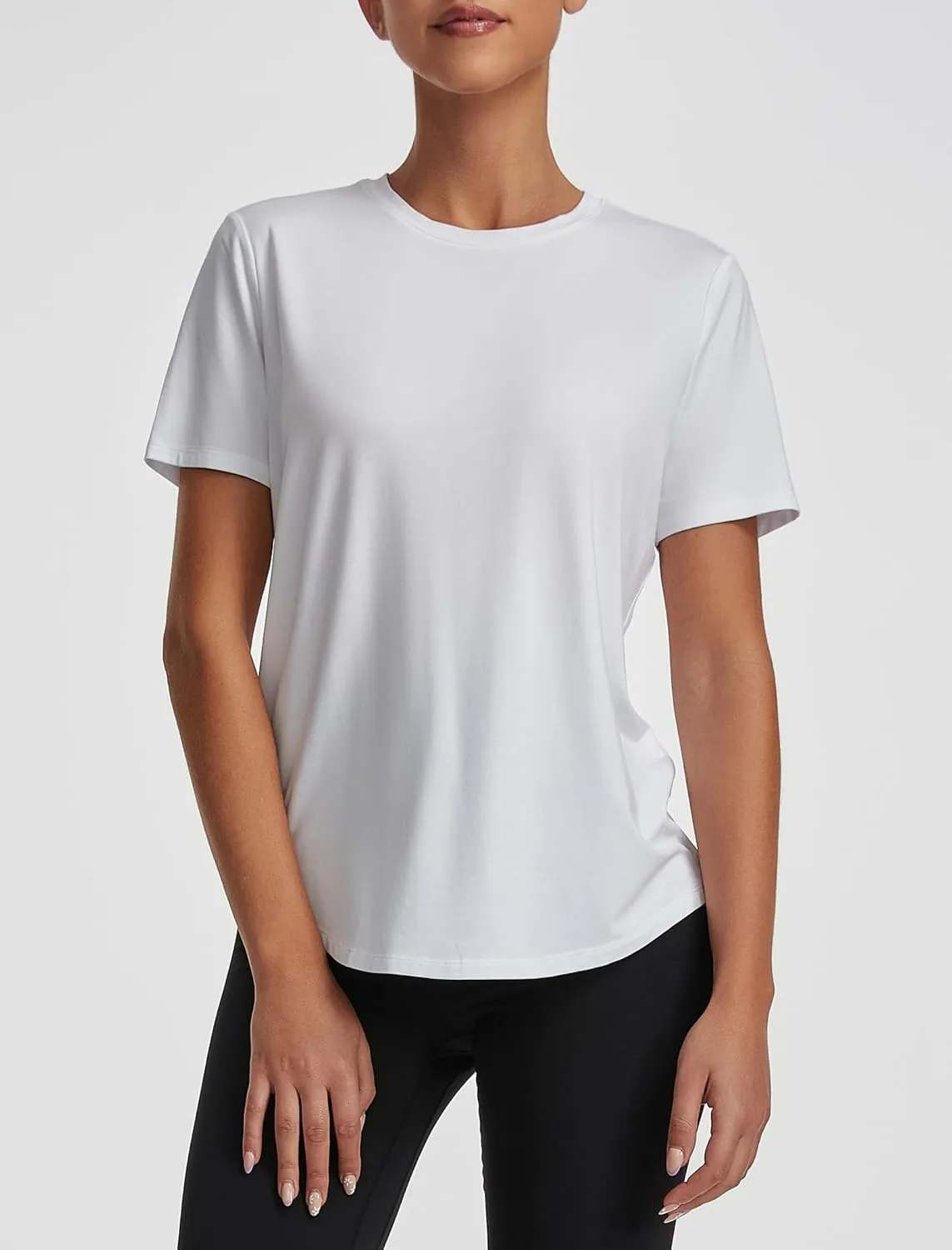 Short Sleeve Tops for Women Crew Neck T-Shirts Modal Tees Casual Loose Fit Trendy Lightweight Summer Outfits