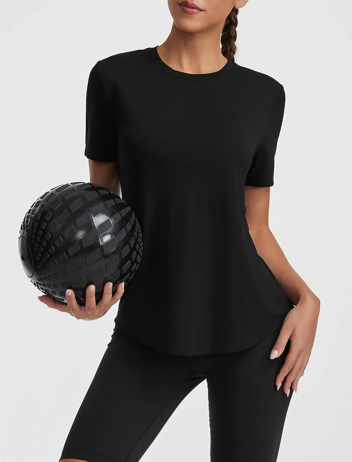 Short Sleeve Tops for Women Crew Neck T-Shirts Modal Tees Casual Loose Fit Trendy Lightweight Summer Outfits