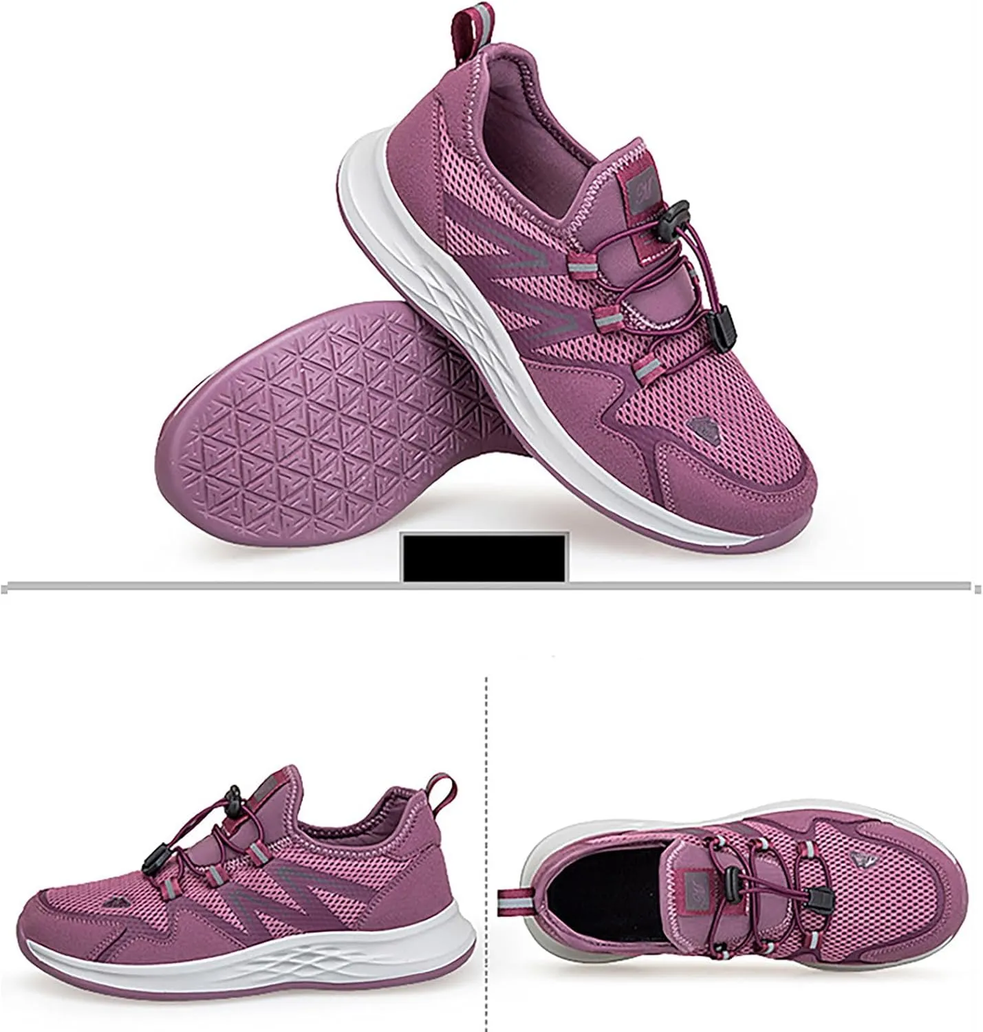 Slip on Walking Shoes for Women Dressy Knitted Non Slip Comfortable Running Shoes Breathable Mesh Sports Workout Tennis Shoes Fashion Lace Up Sneakers
