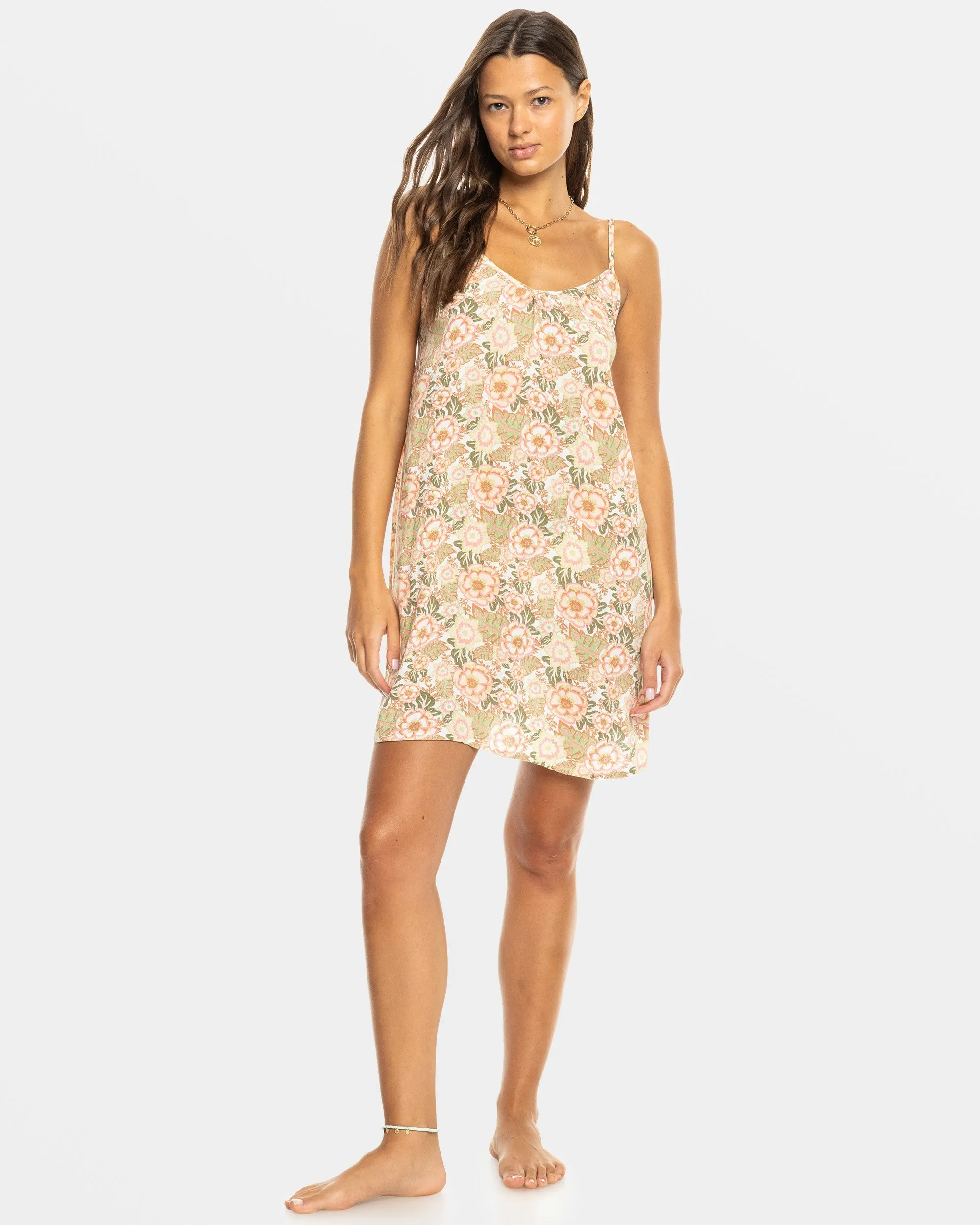 Spring Adventure Short Dress - Oil Green Wild Flower Swim