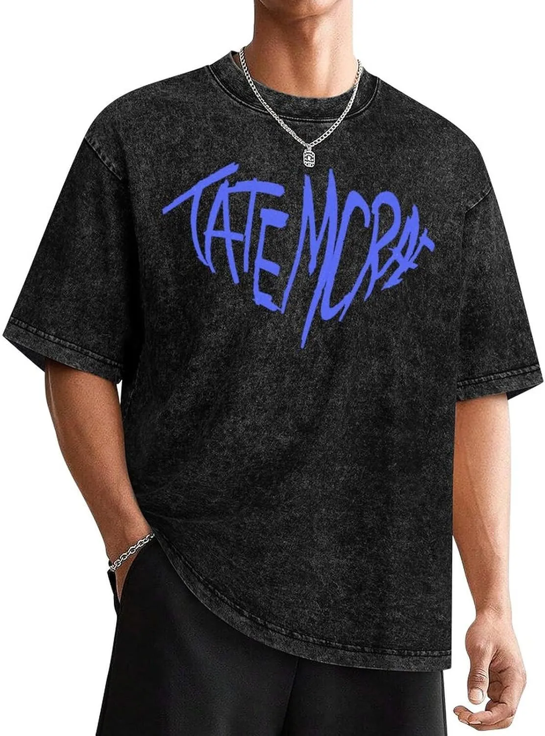 T Shirts Man Vintage Loose Fitting Top Stylish Graphic Short Sleeve Crew Neck Tee Retro T-Shirt