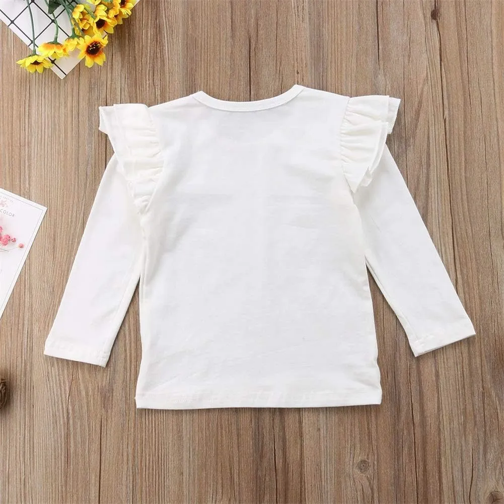 Toddler Baby Boy Girl Basic Solid Plain Organic Cotton T Shirts Tops Long Sleeve Tee Shirt Girls Clothes