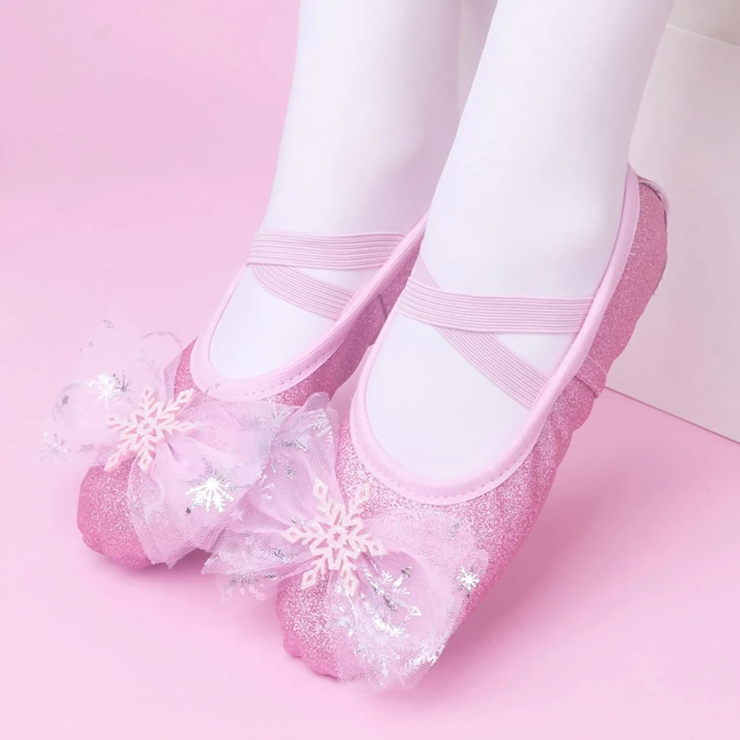 Toddler Ballet Shoes for Girls, Soft Leather Ballet Slippers, Yoga Dance Shoes for Girls (Toddler/Little/Big Kids)