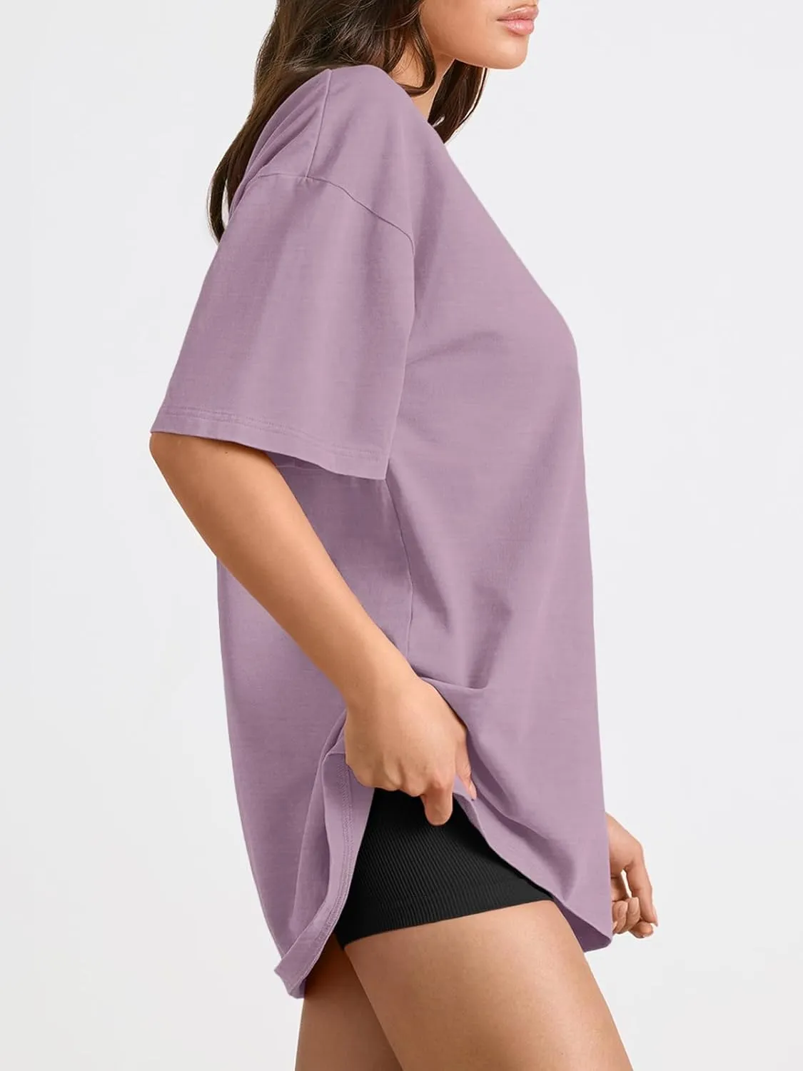 Trendy Queen Womens Oversized Summer T Shirts Fashion Workout Plus Size Tops Short Sleeve Beach Vacation Gym Clothes 2025