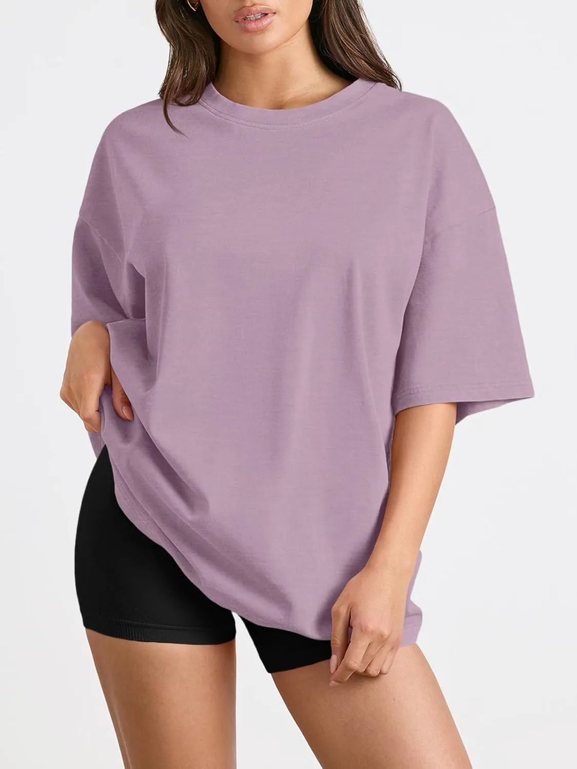 Trendy Queen Womens Oversized Summer T Shirts Fashion Workout Plus Size Tops Short Sleeve Beach Vacation Gym Clothes 2025