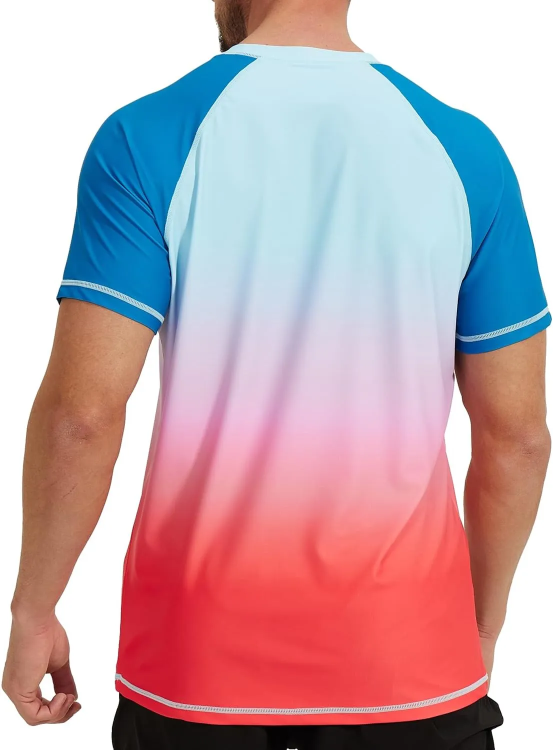 VAYAGER Men's Swim Shirt Short Sleeve UPF 50  Rash Guard Quick Dry Water Beach Sun Protection T Shirts